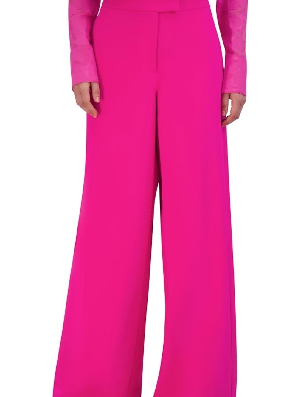 BCBGMAXAZRIA WIDE LEG CREPE TROUSERS | SIZE 8 | PINK